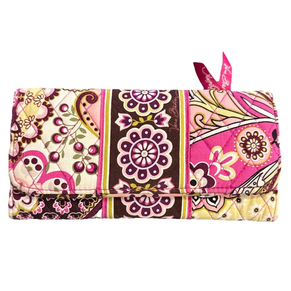 Vera Bradley Iconic Georgia Wallet Wristlet Paisley Floral Magnet Zip 8" x 4"